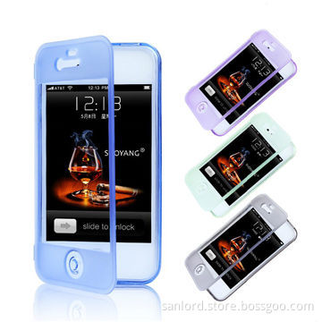 Durable TPU Cases with Flip Cover and Dustproof Plugs for iPhone 4s